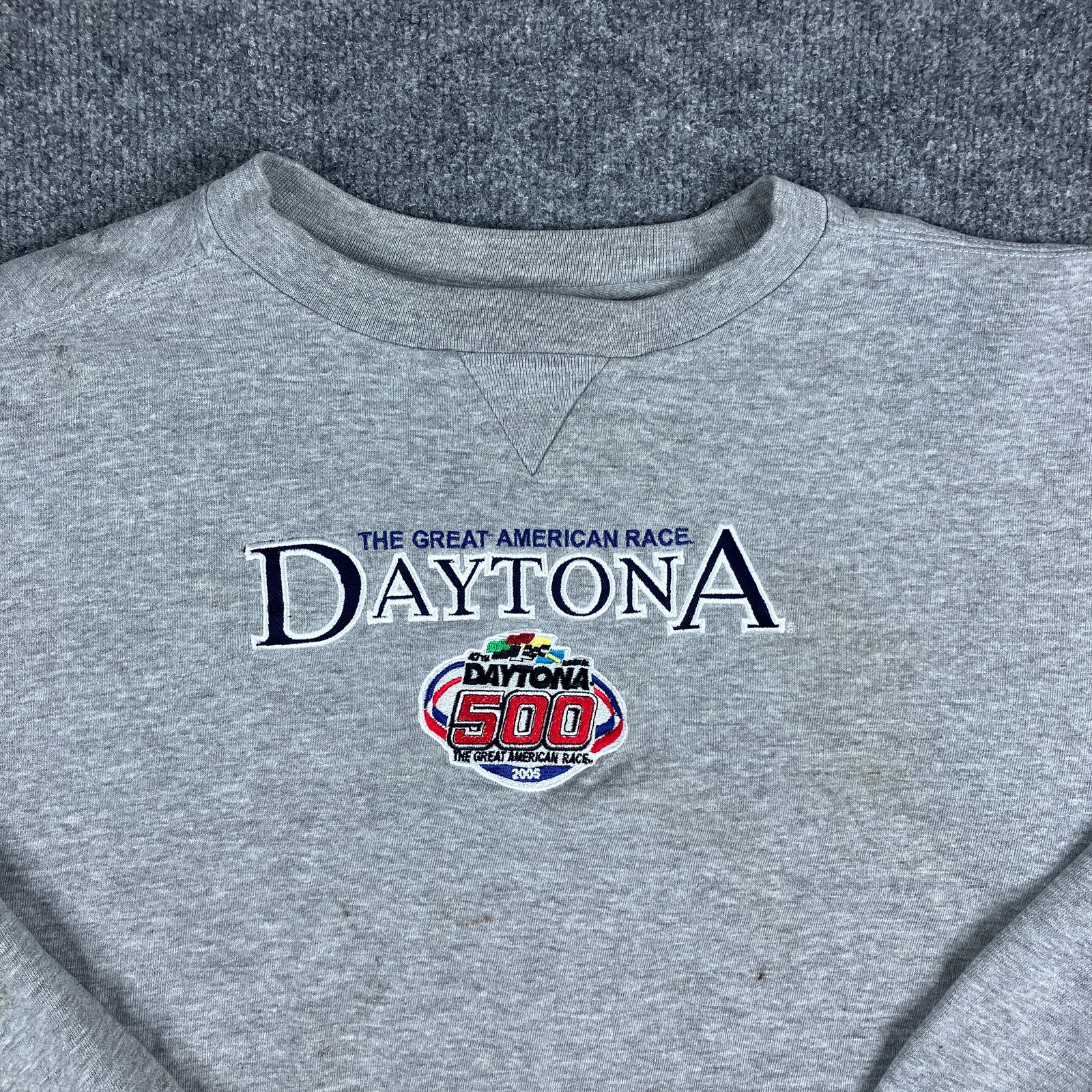 Pro Edge Sweatshirt Mens Xl Gray Racing Crewneck Daytona 500 Graphic Pro Edge Sweatshirt Mens Xl Gray Racing Crewneck Daytona 500 Graphic